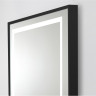 Зеркало BELBAGNO SPC-KRAFT-600-800-LED-TCH-WARM-NERO в алюминиевой раме со встроенным светильником, сенсорным выключателем и подогревом, 600x32x800